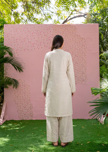 Embellished Ivory Lawn Salwar Kameez Online in KSA Riyadh Saudi Arabia Oman Bahrain Qatar