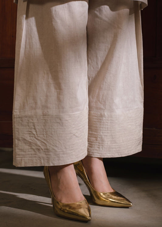 Embellished Ivory Textured Lawn Kurta Set Online in Sri Lanka India Australia