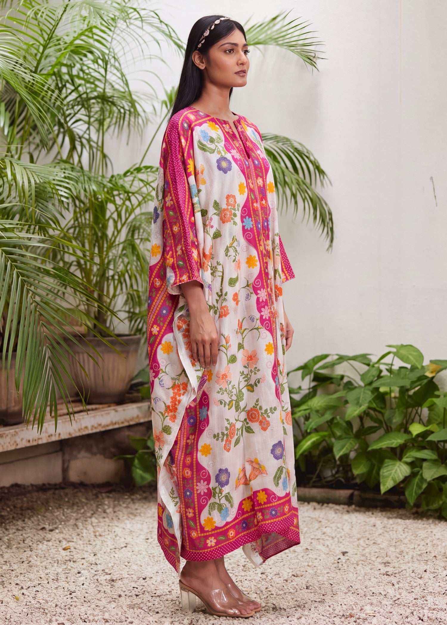 Embellished Kaftan Dress Material Online in Dubai DXB UAE Abudhabi Meena Bazaar