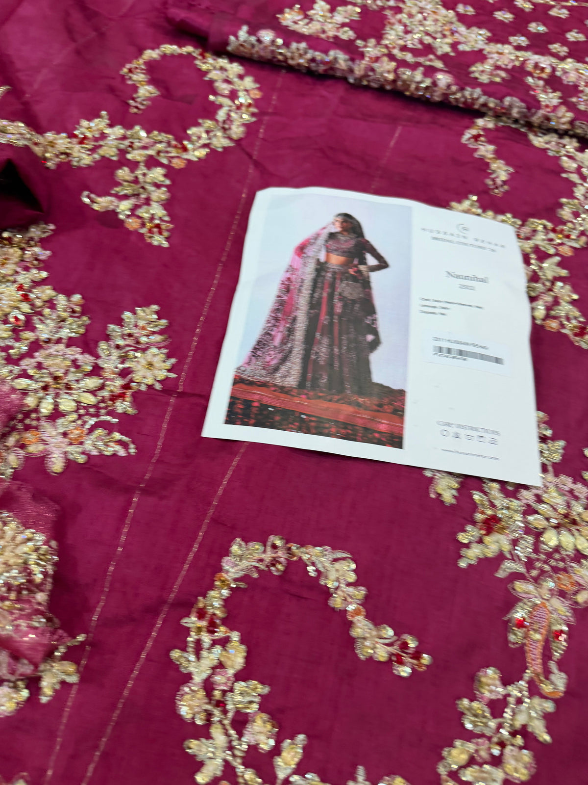 Embellished Magenta Chiffon Bridal Lehenga Choli Pakistani Wedding Dresses Online in Sri Lanka India Australia