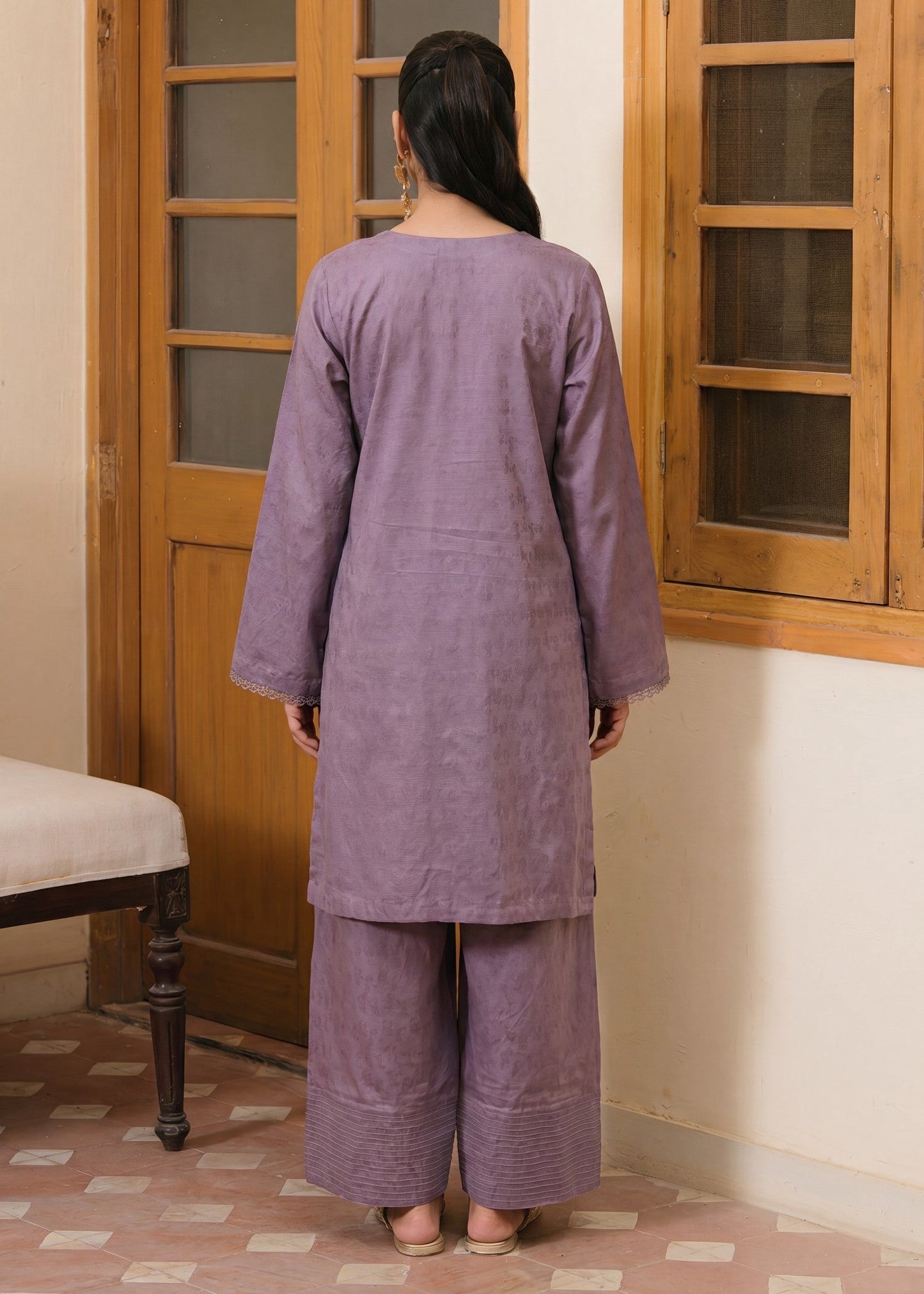 Embellished Mauve Lawn Salwar Kameez Online in KSA Riyadh Saudi Arabia Oman Bahrain Qatar