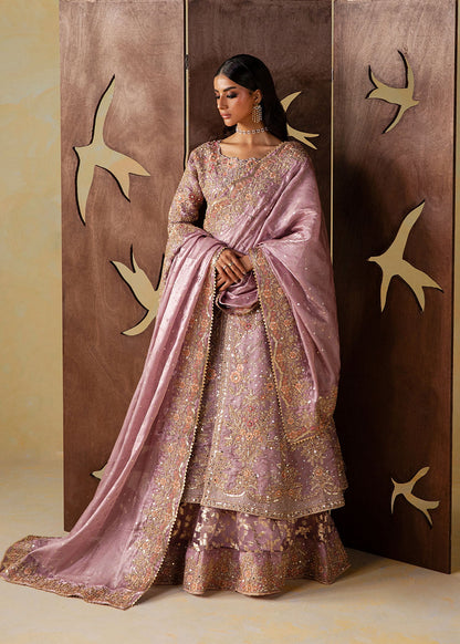 Embellished Mauve Organza Pakistani Wedding Suit Online in KSA Riyadh Saudi Arabia Oman Bahrain Qatar