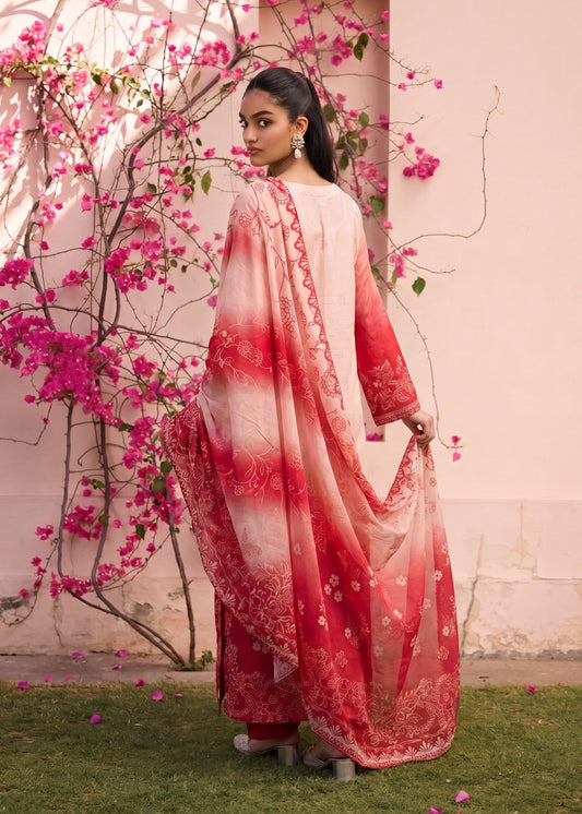 Embellished Multi Color Lawn Salwar Kameez Online in KSA Riyadh Saudi Arabia Oman Bahrain Qatar