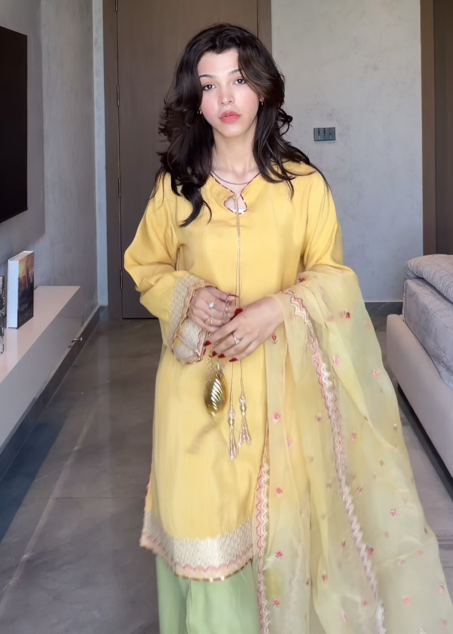 Embellished Multi Color Raw Silk Farshi Shalwar Party Wear Online in UK USA Canada