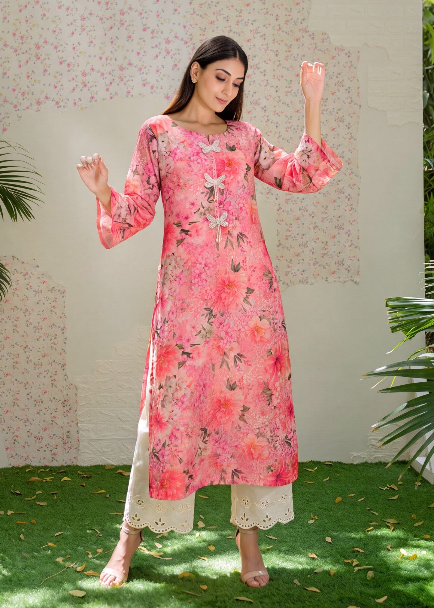Embellished Multi Lawn Suit Online in Dubai DXB UAE Abudhabi Meena Bazaar