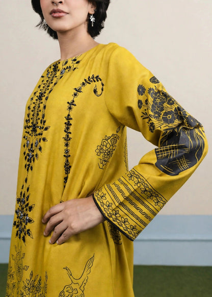 Embellished Mustard Kaftan Dhanak Designer Salwar Kameez Online in Dubai DXB UAE Abudhabi Meena Bazaar