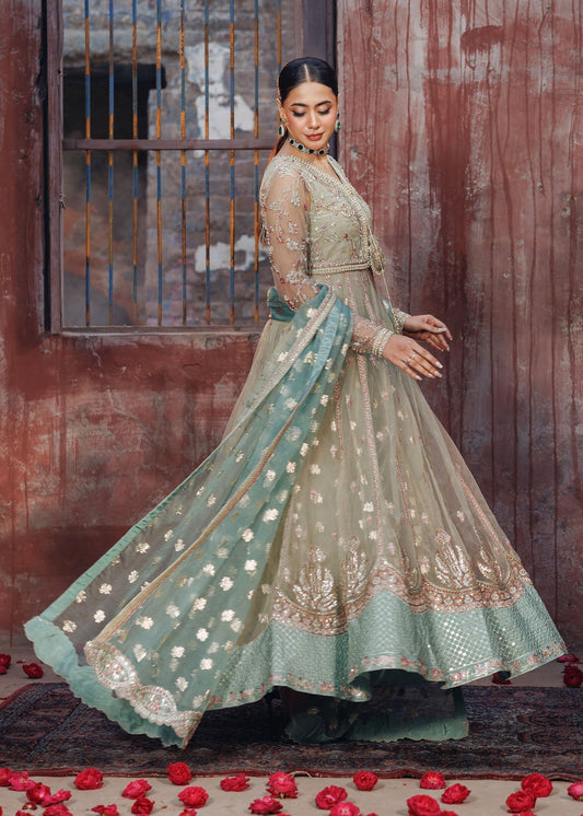Embellished Net Maxi with Jacket Salwar Kameez Online in KSA Riyadh Saudi Arabia Oman Bahrain Qatar