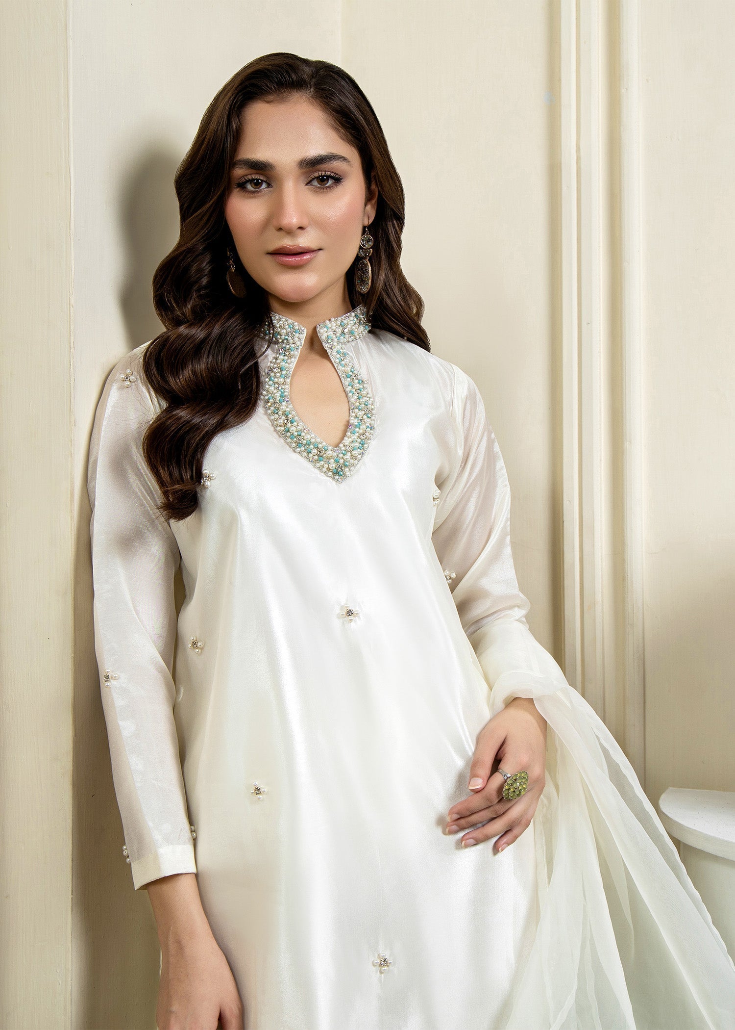 Embellished Organza Dupatta Salwar Kameez Online in UK USA Canada