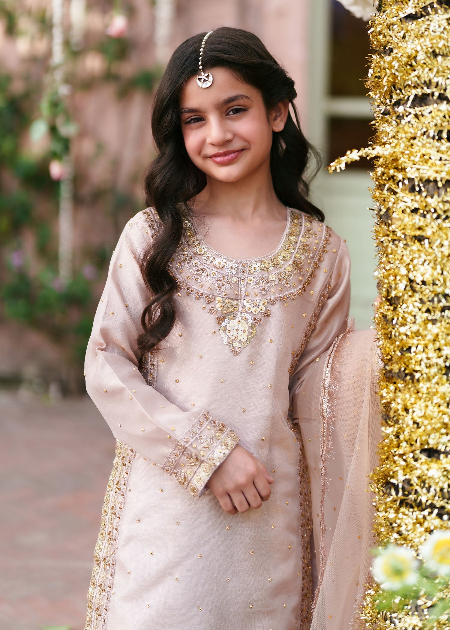 Embellished Pastel Pink Lehenga Dupatta Set Online in Dubai UAE Abudhabi Ajman Sharjah
