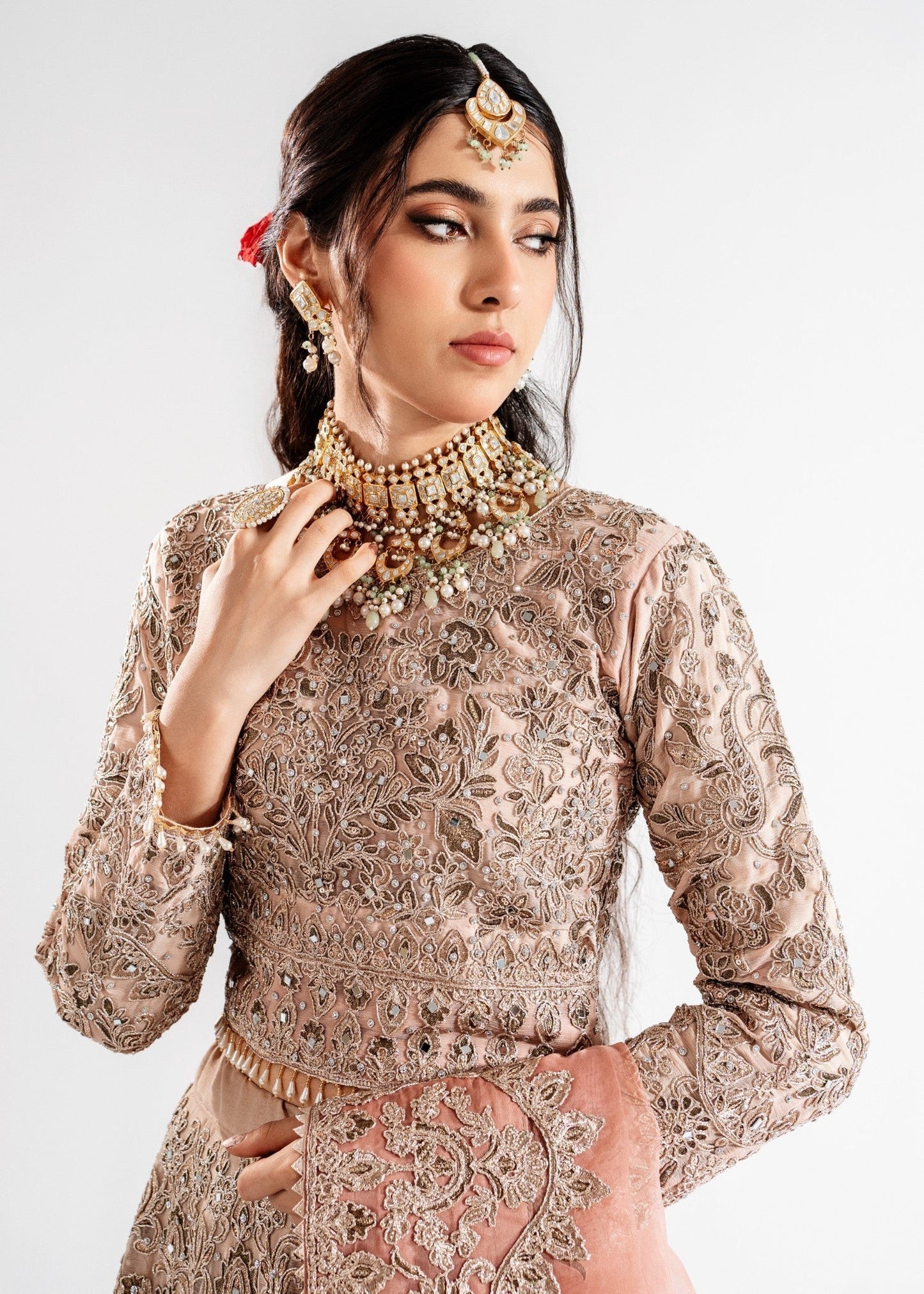 Embellished Pink Chiffon Lehenga Choli Online in Dubai UAE Abudhabi Ajman Sharjah