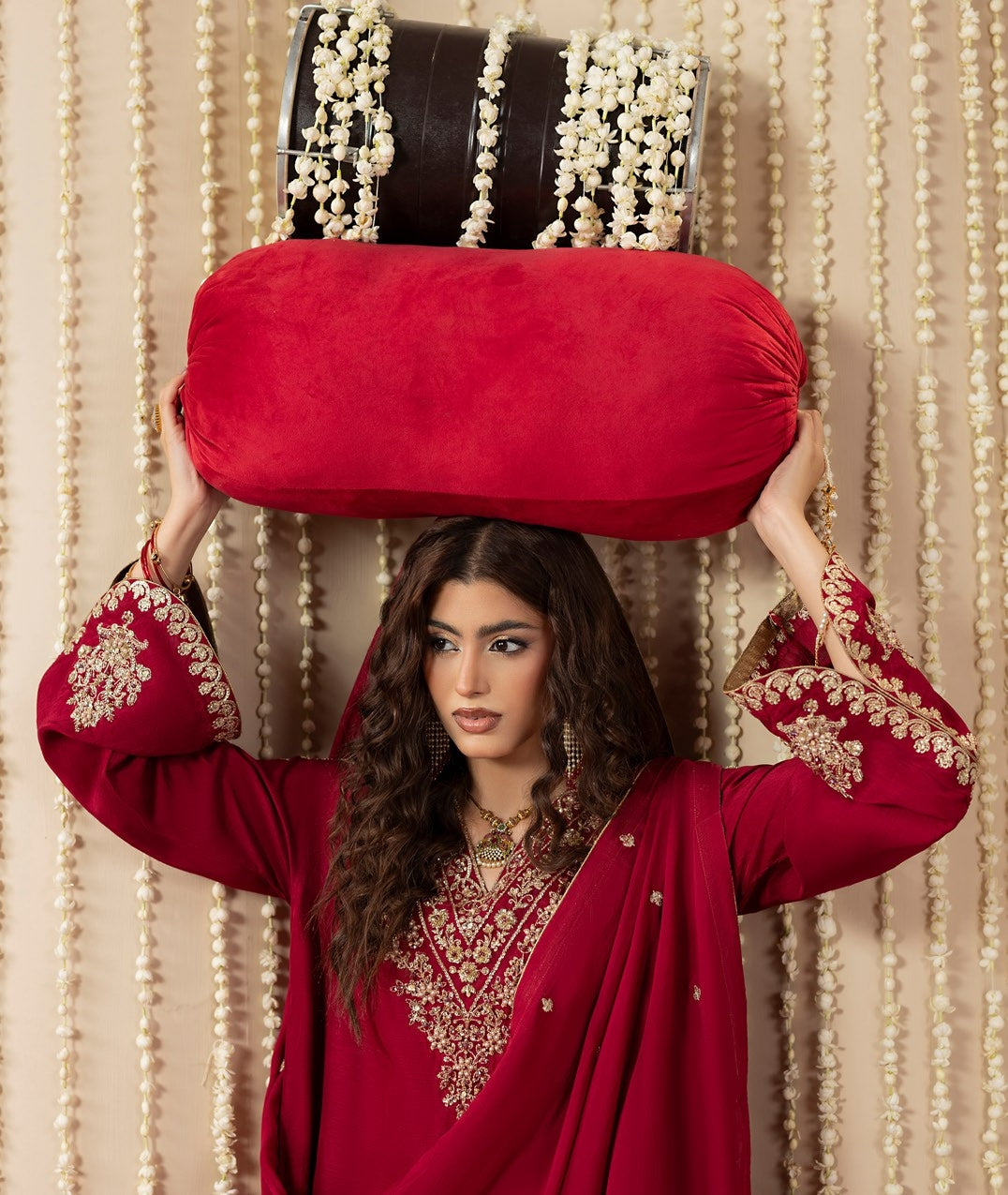 Embellished Pink Silk Kaftan Suit Online in Sri Lanka India Australia