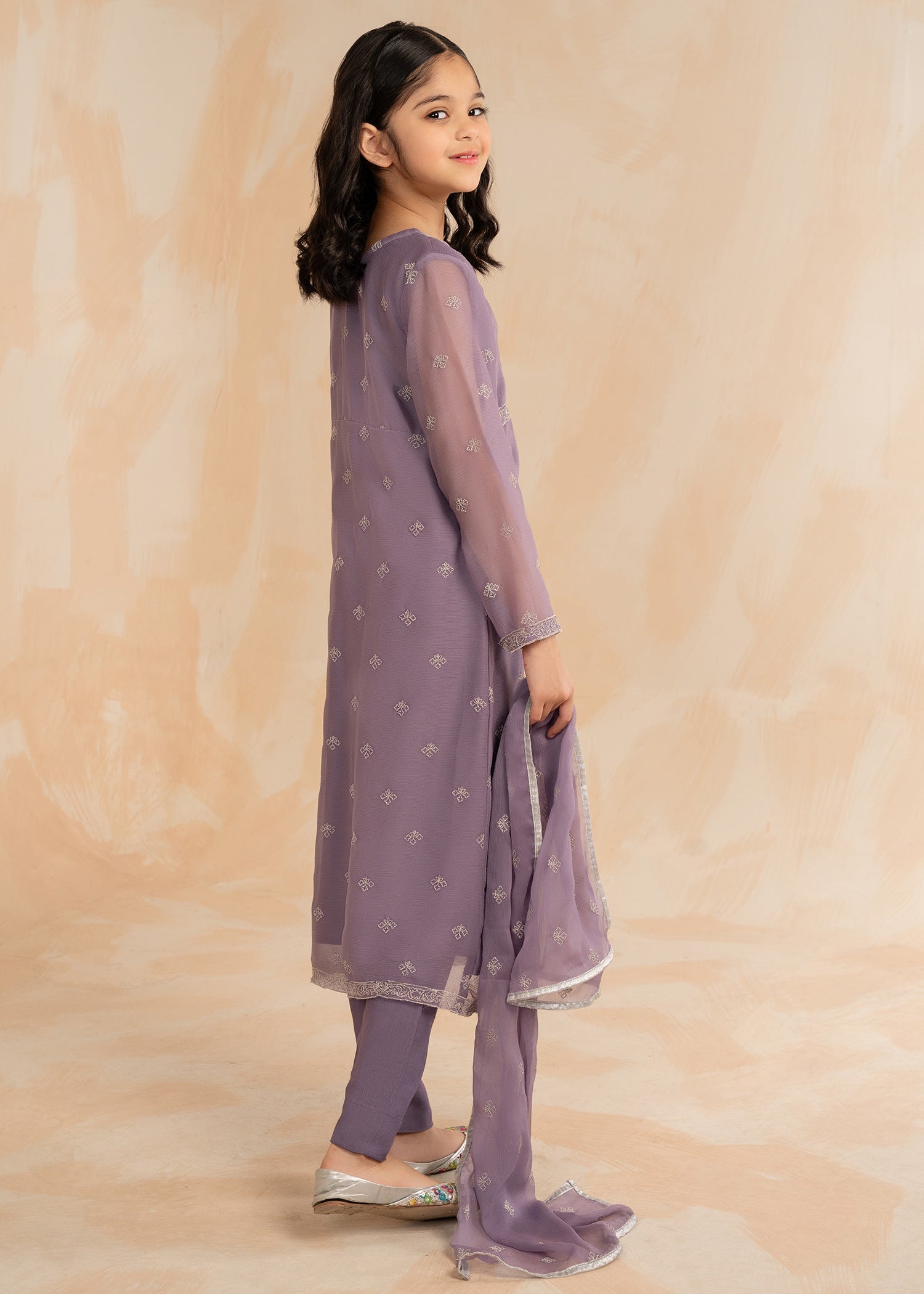 Embellished Purple Chiffon Pakistani Designer Suit Online in UK USA Canada