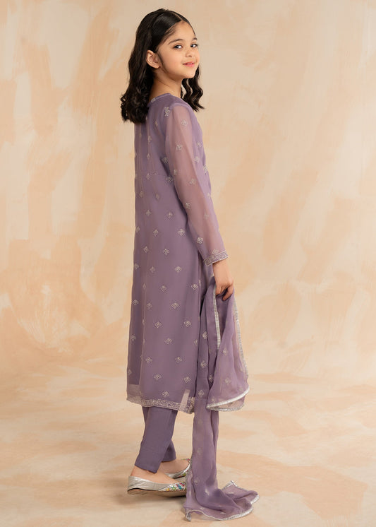 Embellished Purple Chiffon Pakistani Designer Suit Online in UK USA Canada