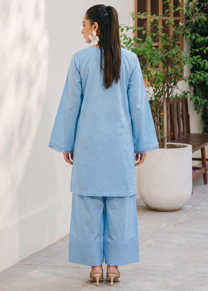 Embellished Sky Blue Lawn Salwar Kameez Online in KSA Riyadh Saudi Arabia Oman Bahrain Qatar