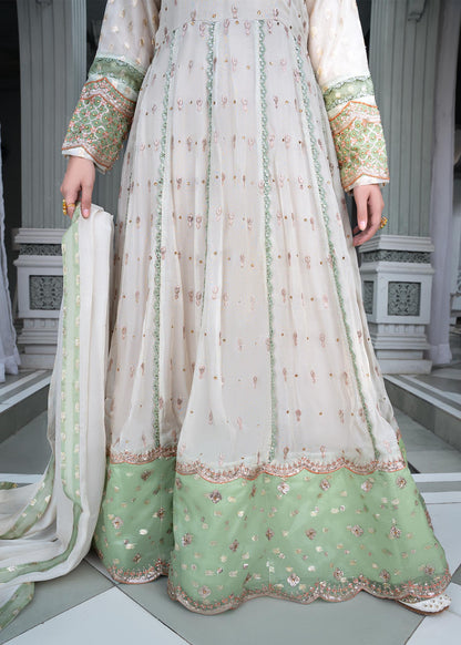 Embellished White Chiffon Wedding Wear Suit Online in Dubai DXB UAE Abudhabi Meena Bazaar
