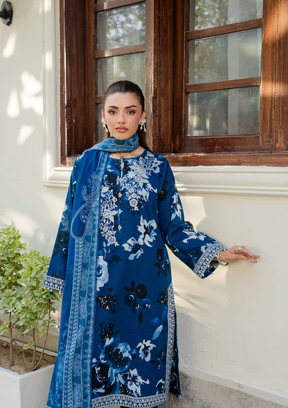 Embroidered Aegean Blue Lawn Pakistani Suit Online in Dubai UAE Abudhabi Ajman Sharjah