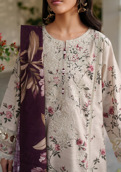 Embroidered Alabaster Lawn 3 Piece Pakistani Suit Online in UK USA Canada