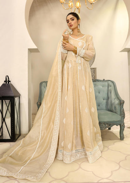 Embroidered Angrakha Gown with Raw Silk Capri Online in Dubai DXB UAE Abudhabi Meena Bazaar