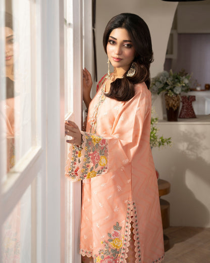 Embroidered Apricot Farshi Shalwar Suit for Women Online in UK USA Canada