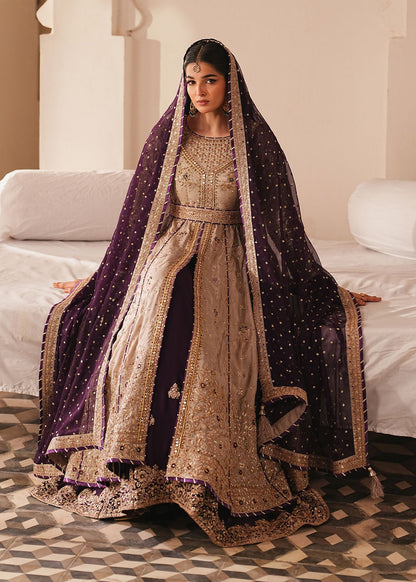 Embroidered Beige Silk Anarkali Suit for Weddings Online in UK USA Canada