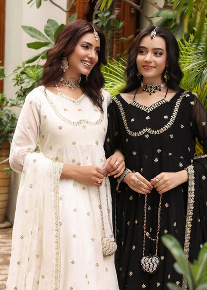 Embroidered Black Chiffon Festive Wear Suit Online in Dubai DXB UAE Abudhabi Meena Bazaar
