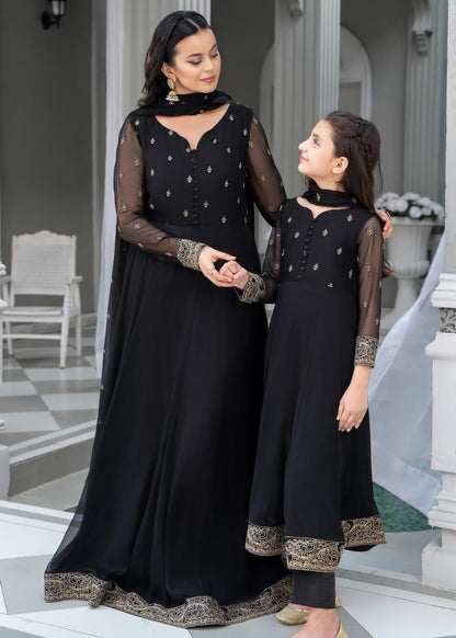 Embroidered Black Chiffon Pakistani Partywear Suit Online in Sri Lanka India Australia