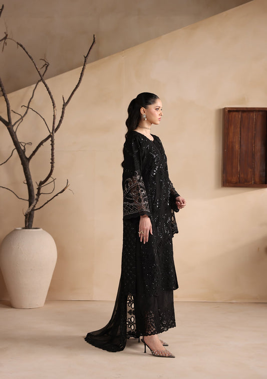Embroidered Black Chiffon Pakistani Suit Online in Dubai DXB UAE Abudhabi Meena Bazaar