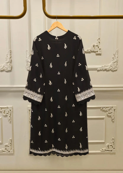 Embroidered Black Chiffon Partywear Salwar Suit Online in Dubai DXB UAE Abudhabi Meena Bazaar