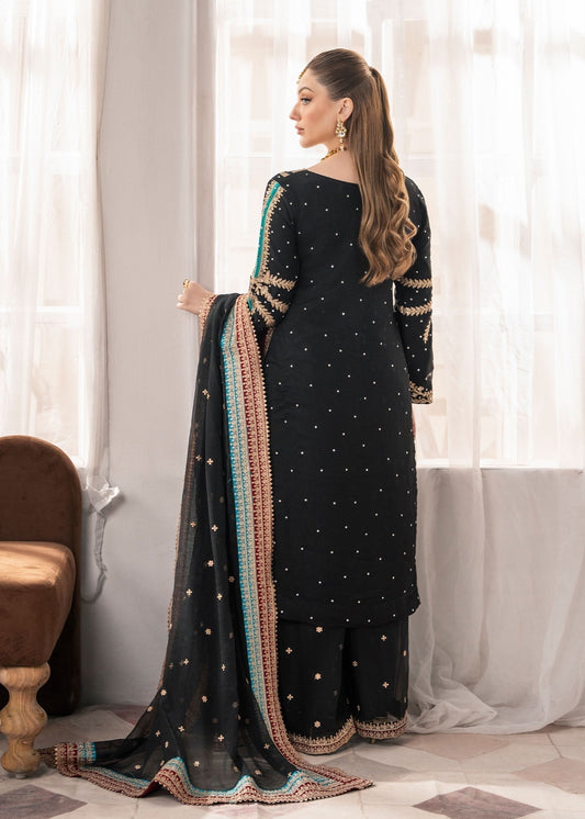 Embroidered Black Chiffon Straight Kurta Suit Online in Dubai DXB UAE Abudhabi Meena Bazaar