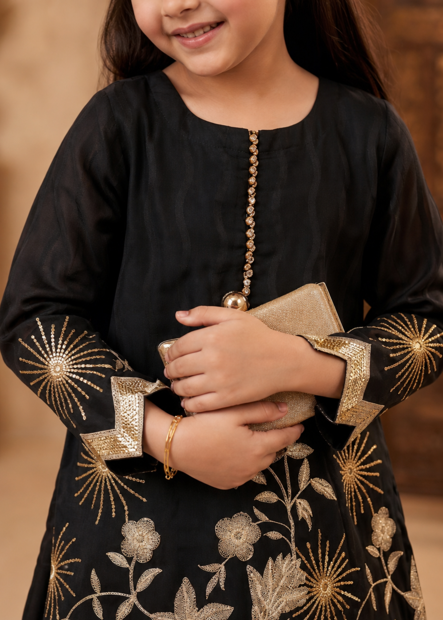 Embroidered Black Cotton Kurta Pajama Set Online in UK USA Canada