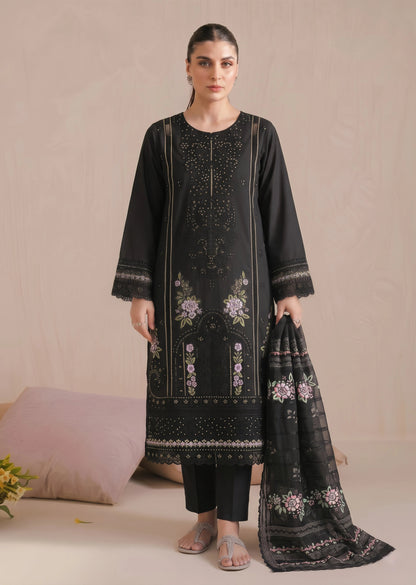 Embroidered Black Lawn Cotton Salwar Kameez Online in UK USA Canada