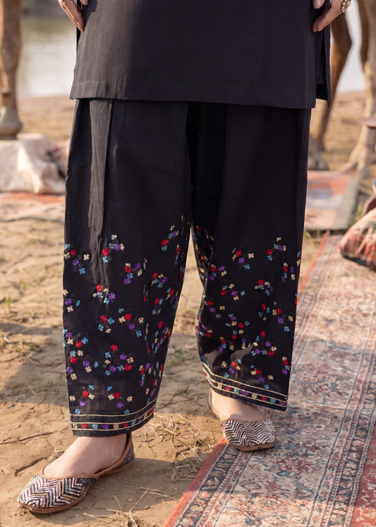 Embroidered Black Lawn Kurta Set Online in Sri Lanka India Australia