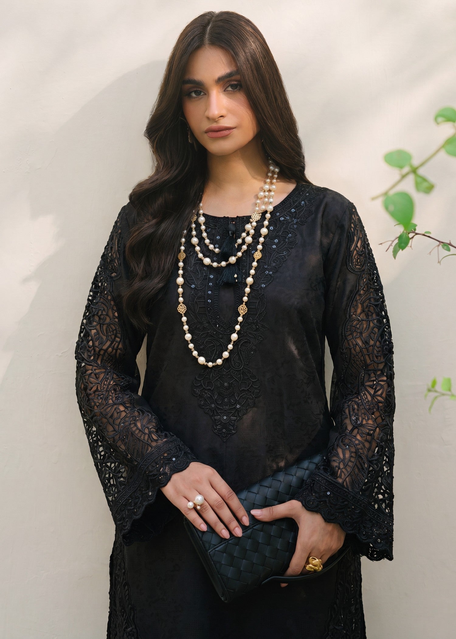Embroidered Black Lawn Pakistani Suit Online in Dubai UAE Abudhabi Ajman Sharjah