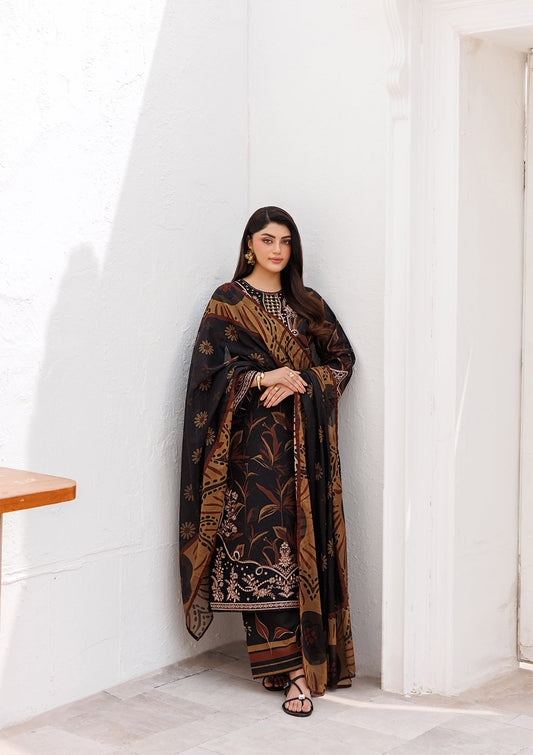 Embroidered Black Lawn Pakistani Suit Online in UK USA Canada