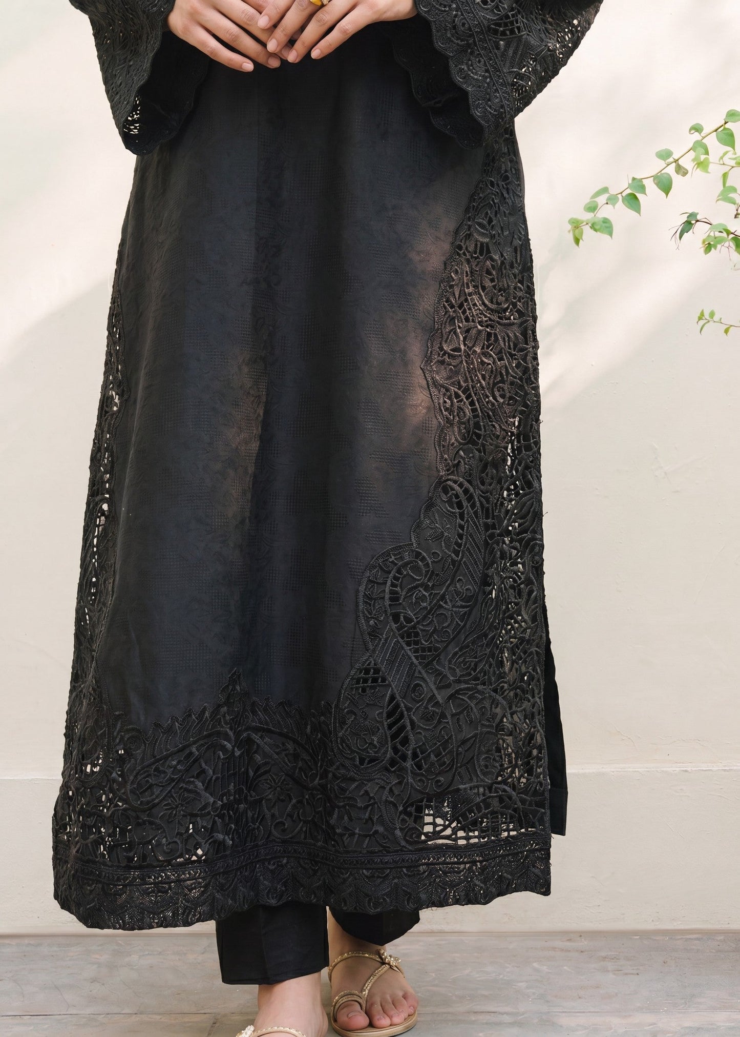Embroidered Black Lawn Salwar Suit Online in Dubai DXB UAE Abudhabi Meena Bazaar