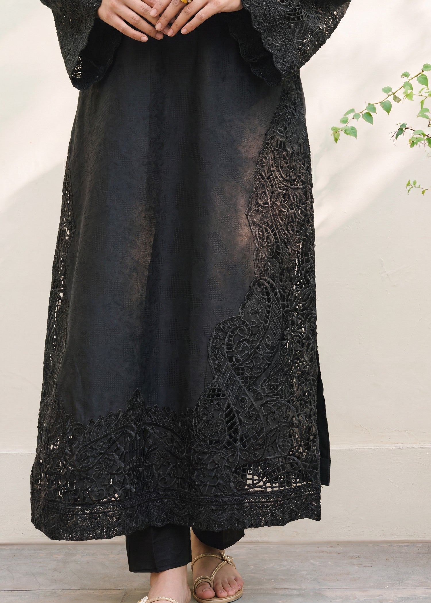 Embroidered Black Lawn Salwar Suit Online in Dubai DXB UAE Abudhabi Meena Bazaar