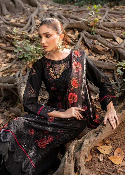 Embroidered Black Lawn Straight Kurta Suit Online in Sri Lanka India Australia