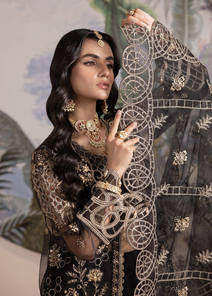 Embroidered Black Organza Pakistani Suit Online in Dubai DXB UAE Abudhabi Meena Bazaar