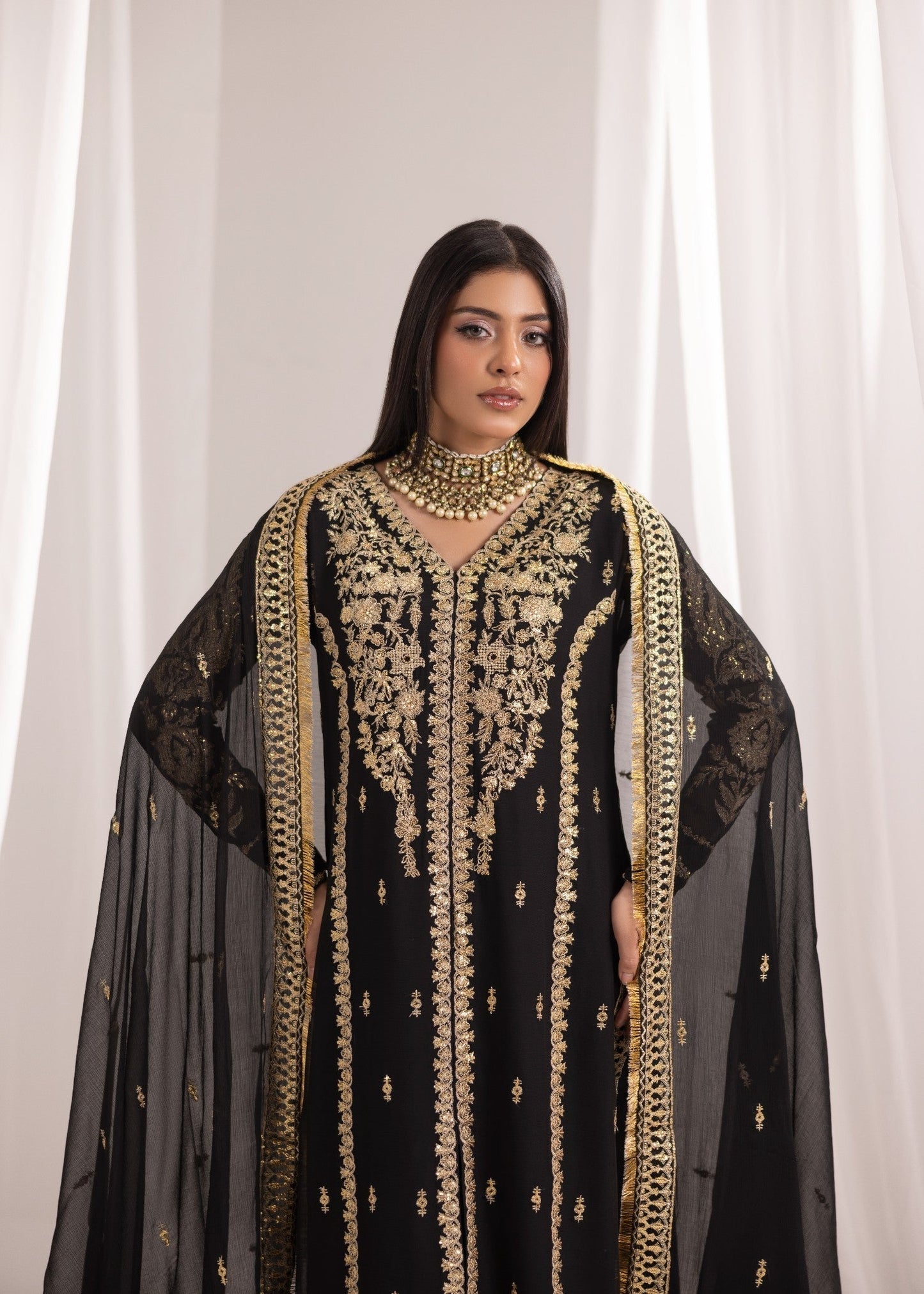 Embroidered Black Partywear Salwar Suit Online in UK USA Canada