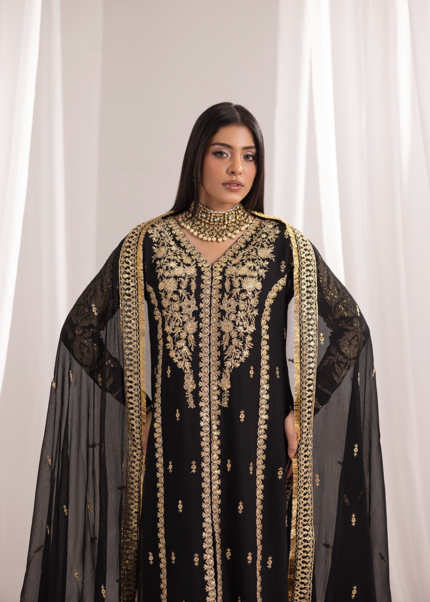 Embroidered Black Partywear Salwar Suit Online in UK USA Canada