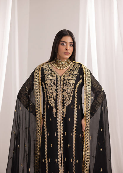 Embroidered Black Partywear Salwar Suit Online in UK USA Canada