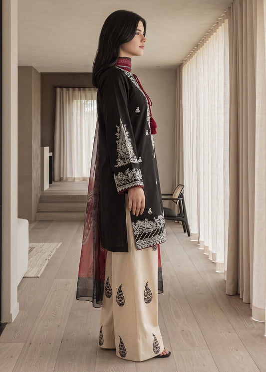 Embroidered Black Summer Kurta with Dupatta Online in Dubai DXB UAE Abudhabi Meena Bazaar
