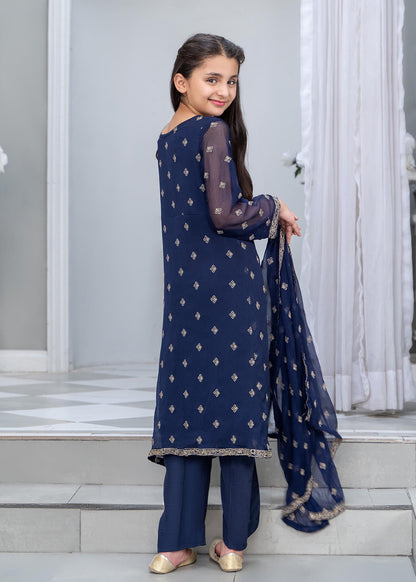Embroidered Blue Chiffon Festive Wear Shalwar Kameez Online in Sri Lanka India Australia