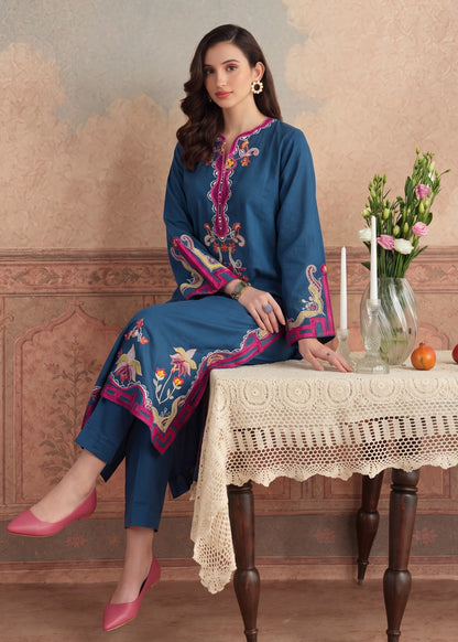 Embroidered Blue Lawn Salwar Suit Online in Dubai DXB UAE Abudhabi Meena Bazaar