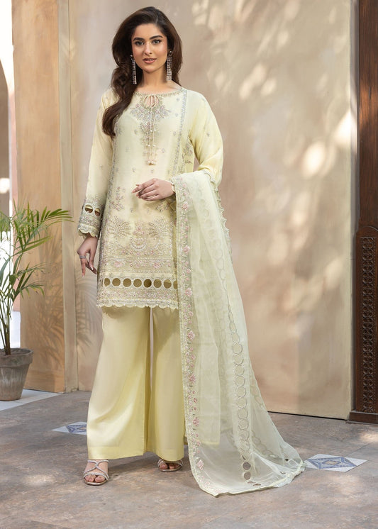 Embroidered Butter Organza Designer Salwar Suit Online in KSA Riyadh Saudi Arabia Oman Bahrain Qatar