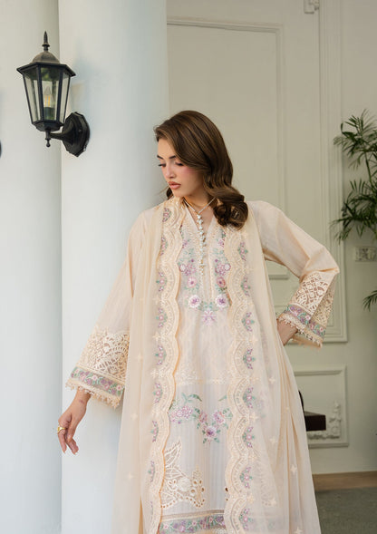 Embroidered Buttercream Lawn Suit for Women Online in Dubai UAE Abudhabi Ajman Sharjah