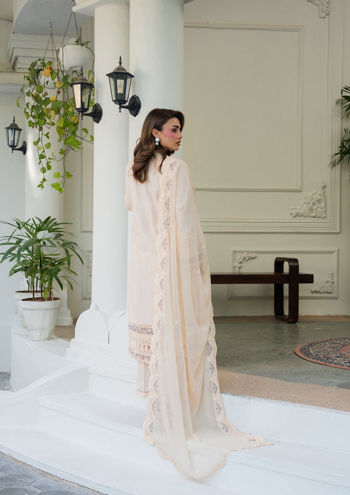 Embroidered Buttercream Lawn Suit Online in Dubai DXB UAE Abudhabi Meena Bazaar