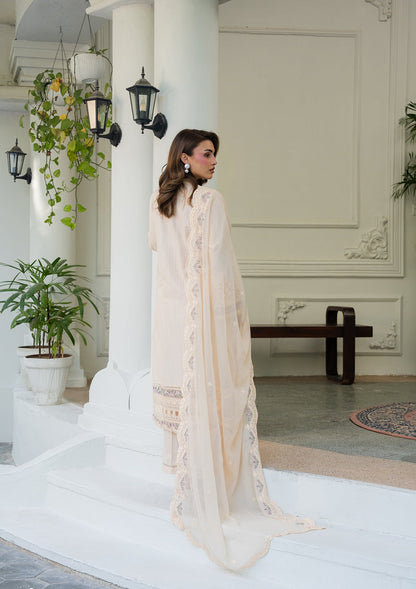 Embroidered Buttercream Lawn Suit Online in Dubai DXB UAE Abudhabi Meena Bazaar