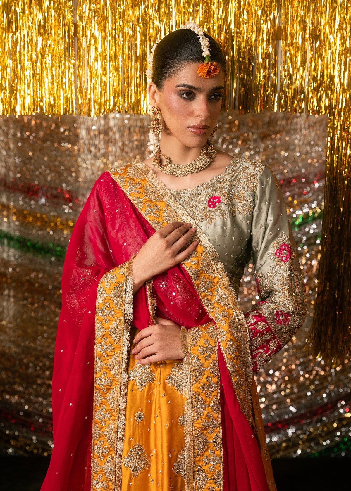 Embroidered Charmuse Lehenga Choli for Wedding Guest Online in UK USA Canada