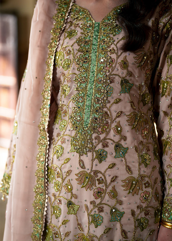Embroidered Charmuse Pakistani Wedding Suit Online in KSA Riyadh Saudi Arabia Oman Bahrain Qatar